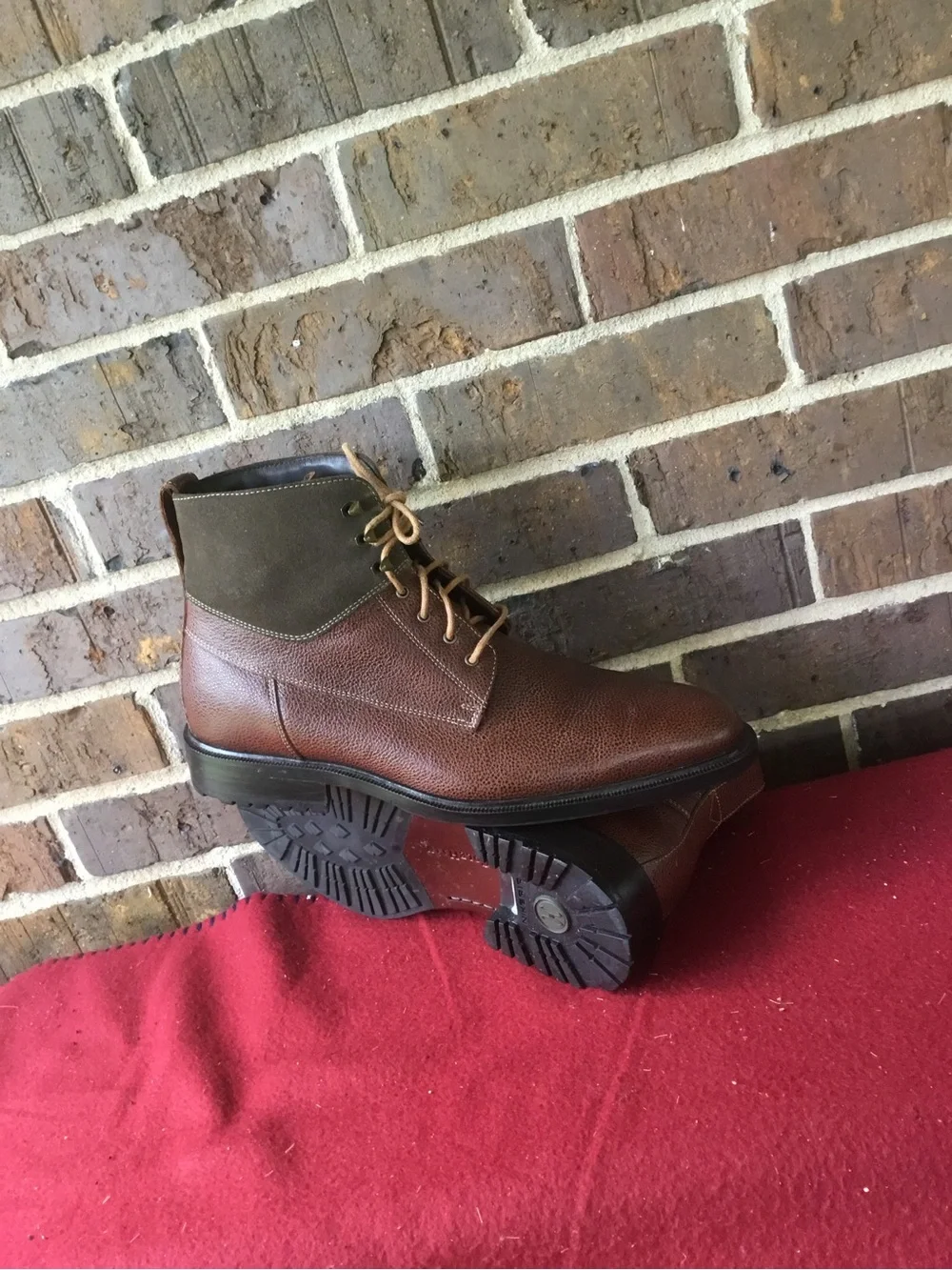 Cole Haan Brown Leather & Olive Chukka Boots
